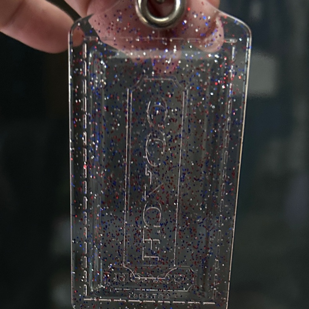 Coach Poppy Clear Glitter Red White & Blue Bag Charm in Pristine Condition - Picture 3 of 5
